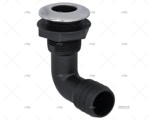 PASACASCO EN ABS C/TAPA INOX 90º 1 1/2"