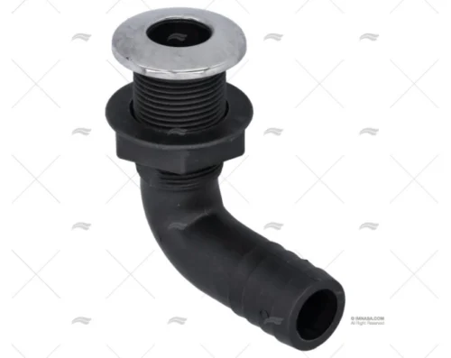 PASACASCO EN ABS C/TAPA INOX 90º 1 1/8"